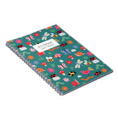 Cahier à motif de jolis insectes en sarcelle (Côté Droit)