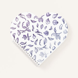 Cahier à motif de ligne d'art de pétales de rose é