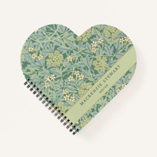 Cahier à motif floral Jasmin Vert (Devant)