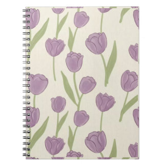 Cahier à motif floral Tulipe Violette - Journal mi