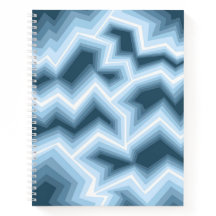 Cahier à motif géométrique bleu