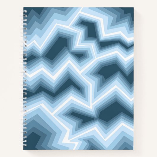 Cahier à motif géométrique bleu (Devant)