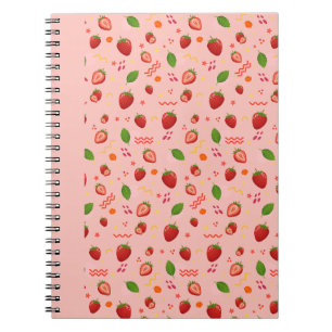 Cahier à motif joli fraise