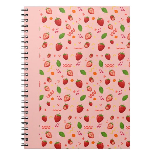 Cahier à motif joli fraise (Devant)