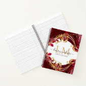 Cahier à motif monogramme nom en écriture cursive  (Intérieur)