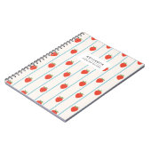 Cahier à motif rayé fraise (Côté gauche)