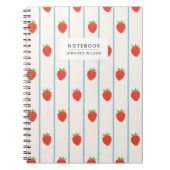 Cahier à motif rayé fraise (Devant)