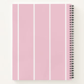 Cahier à motif rayure minimal rose (Dos)