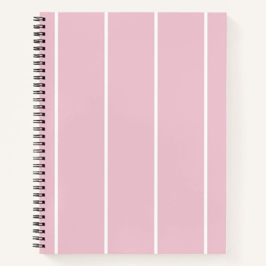 Cahier à motif rayure minimal rose (Devant)