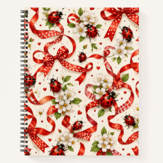 Cahier à motif ruban rouge de Noël et houx – Fe