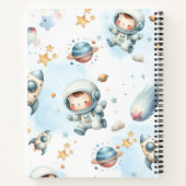 Cahier à motif spatial de bébé astronaute mignon | (Dos)