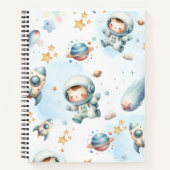 Cahier à motif spatial de bébé astronaute mignon | (Devant)