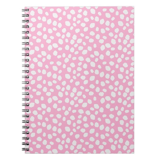Cahier à motif tacheté rose et blanc (Devant)