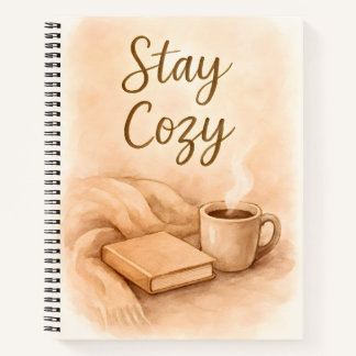 Cahier à motifs aquarelle Restez Cosy - Inspiré du