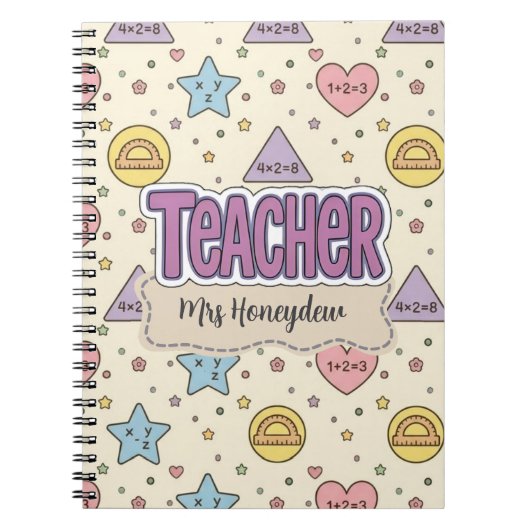 Cahier à motifs enseignants formes mignonnes école (Devant)