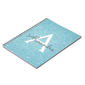 Cahier à paillettes bleu sarcelle et monogramme sc (Côté gauche)