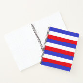 Cahier à rayures bleues rouges et blanches Beau (Intérieur)