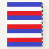 Cahier à rayures bleues rouges et blanches Beau (Dos)