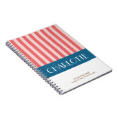 Cahier à rayures colorées personnalisé avec monogr (Côté Droit)