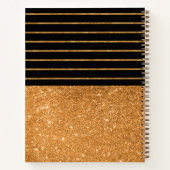 Cahier à rayures or noir motif (Dos)