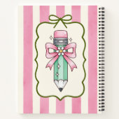 Cahier à rayures roses Coquette Pencils Design (Dos)