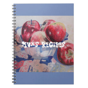 Cahier à recettes de maman Pomme rouge aquarelle