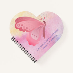 Cahier à reliure en spirale en forme de cœur
