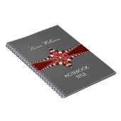 Cahier à reliure ruban rouge royal argent (Côté Droit)