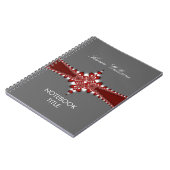 Cahier à reliure ruban rouge royal argent (Côté gauche)