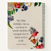 Cahier à reliure spirale - 1 Jean 3:18 KJV (Dos)