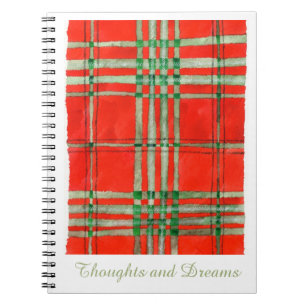 Cahier à reliure spirale 6,5x8,75 TARTAN SCOTT ROU