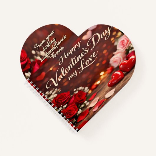 Cahier à reliure spirale 'À jamais votre Valentin' (Devant)