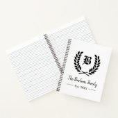 Cahier à reliure spirale à monogramme de nom de fa (Intérieur)