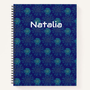 Cahier à reliure spirale à motif floral