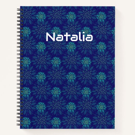 Cahier à reliure spirale à motif floral (Devant)