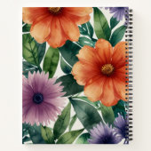 Cahier à reliure spirale à thème floral (Dos)