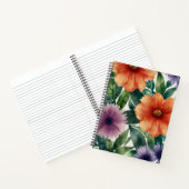 Cahier à reliure spirale à thème floral (Intérieur)