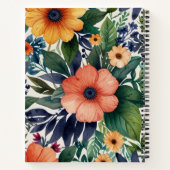 Cahier à reliure spirale à thème floral (Dos)