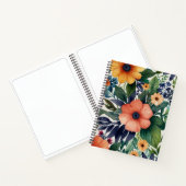 Cahier à reliure spirale à thème floral (Intérieur)