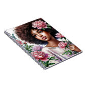 Cahier à reliure spirale aquarelle Fille Afro avec (Côté Droit)