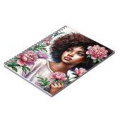 Cahier à reliure spirale aquarelle Fille Afro avec (Côté gauche)