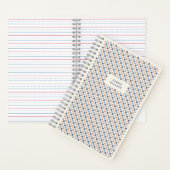 Cahier à reliure spirale avec cadre damier - Bleu  (À l'intérieur)
