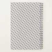 Cahier à reliure spirale avec cadre damier - Bleu  (Verso)