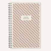 Cahier à reliure spirale avec cadre damier - Vert (Recto)