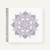 Cahier à reliure spirale avec motif mandala violet (Devant)