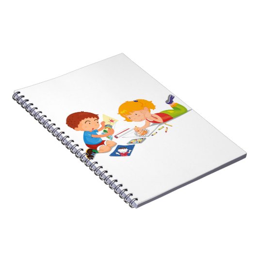 Cahier à reliure spirale avec photos en noir et bl (Côté Droit)