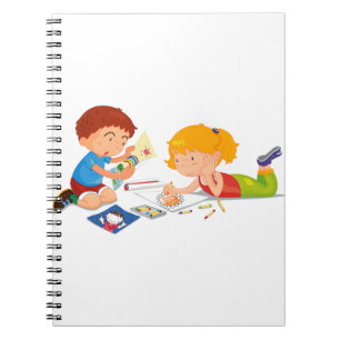 Cahier à reliure spirale avec photos en noir et bl