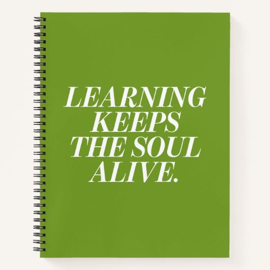 Cahier à reliure spirale avec texte de motivation (Devant)