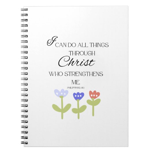 Cahier à reliure spirale avec verset biblique (Devant)
