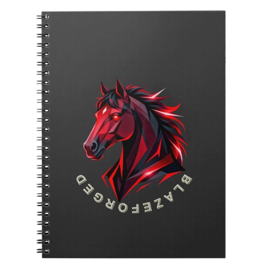 Cahier à reliure spirale BlazeForge Cheval Rouge (Devant)